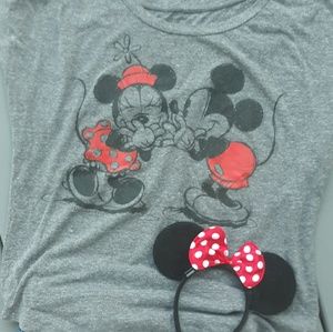 Disney Parks Raglan Style Mickey & Minnie Tee